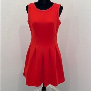 Ann Taylor Red Pleated Flare Dress NWT